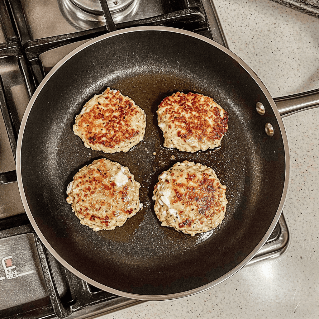 Cook-in-a-large-skillet-or-on-the-grill-for-10-minutes Golden and Sizzling: Chicken and Feta Burgers on the Stove