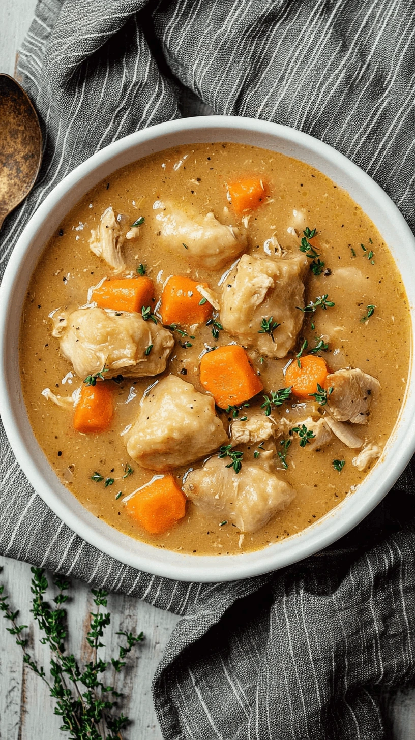 Gluten-Free-Chicken-and-Dumplings-1 Bowl of gluten-free chicken and dumplings with carrots, herbs, and creamy broth