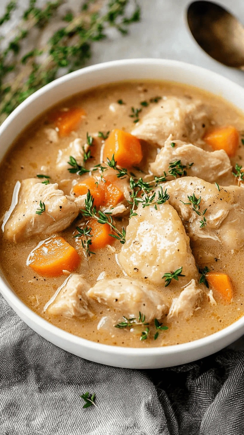Gluten-Free-Chicken-and-Dumplings-10 Bowl of easy gluten-free chicken and dumplings with tender chicken and carrots
