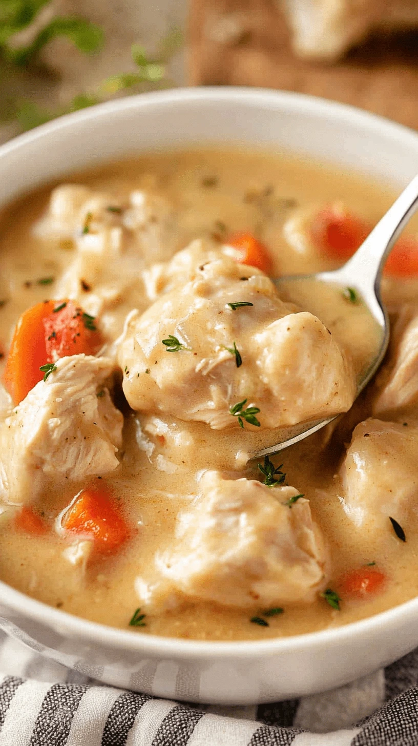 Gluten-Free-Chicken-and-Dumplings-12 Spoonful of gluten-free chicken and dumplings with tender carrots in creamy broth