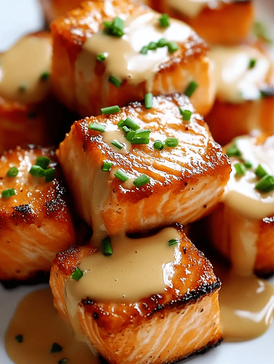 closeup-crispy-bang-bang-salmon-with-sauce Close-up of crispy salmon bites topped with Bang Bang sauce and fresh chopped chives