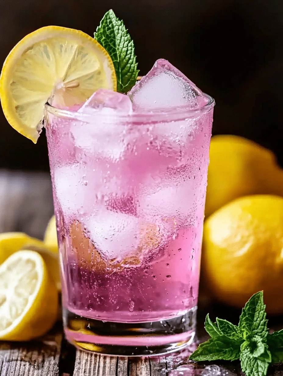 pink-salt-trick-recipe-iced-drink-with-lemon-and-mint Glass of iced pink drink with lemon slice and mint, representing the Pink Salt Trick Recipe