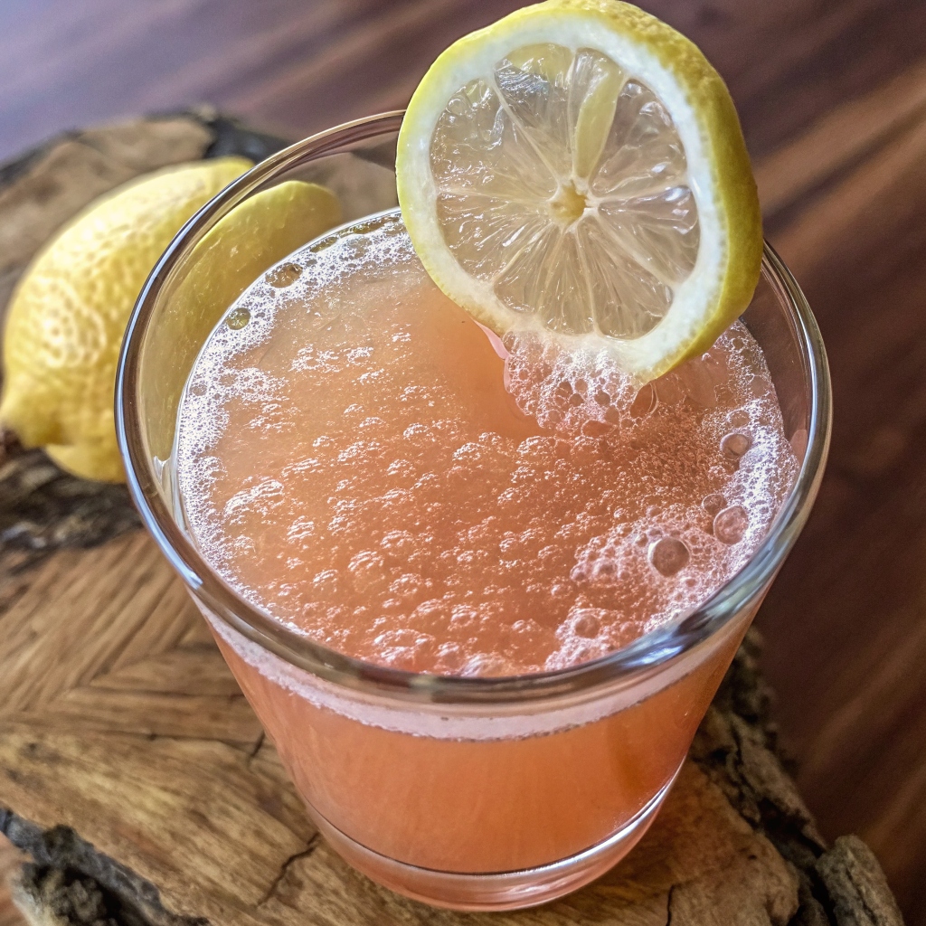 Himalayan Pink Salt Trick Recipe with lemon slice on glass rim